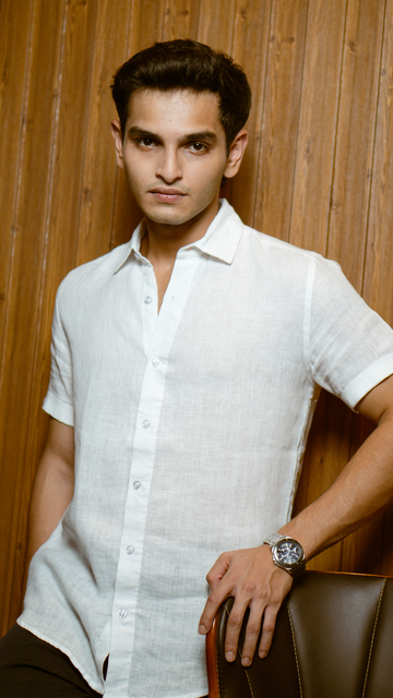 Classic White Short Sleeve Linen Shirt