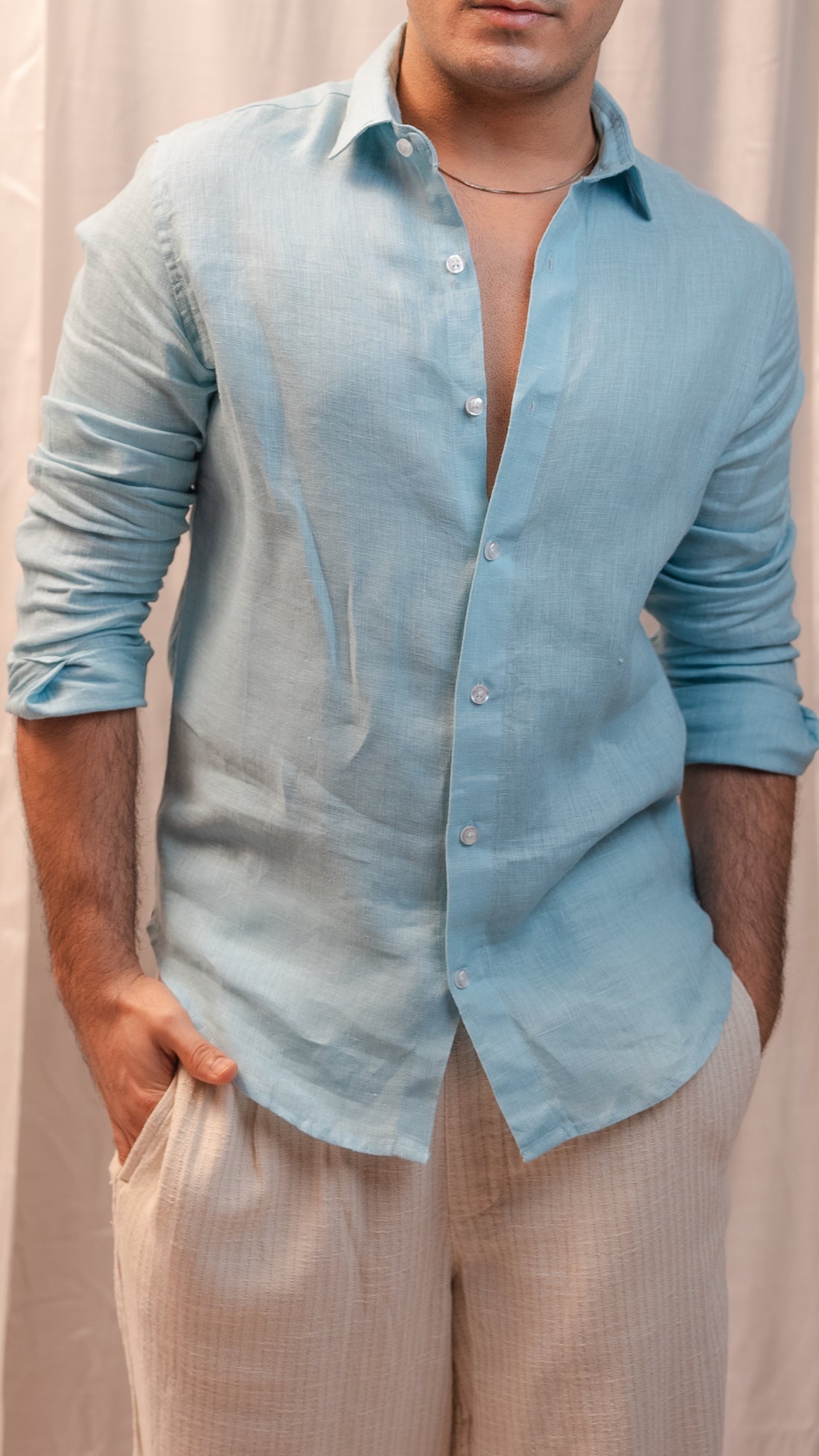Azure Mist Linen Shirt